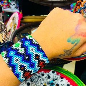 Huichol Bracelet Beaded Multicolor BRACELET Mexican Art